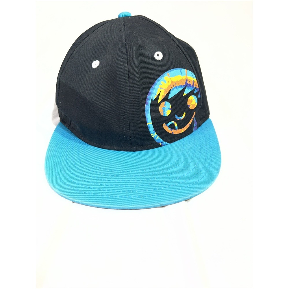 NEFF Tie Dye Blue/Black/Orange/Yellow Smile Face Baseball Hat Cap Adj Black